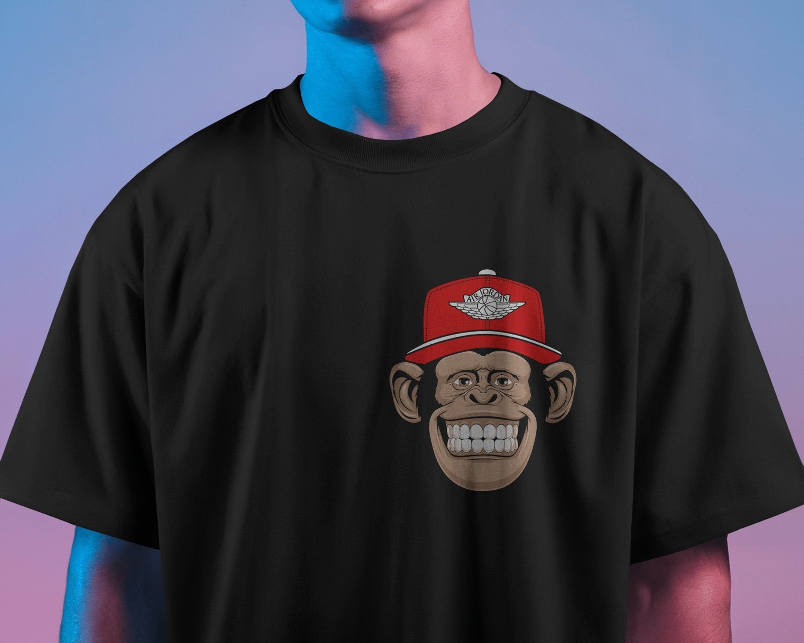 (BORED APE )Men Cotton Oversized T-shirt